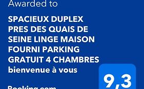Spacieux Duplex Pres Des Quais De Seine Linge Maison Fourni Parking Gratuit 4 Chambres Bienvenue A Vous